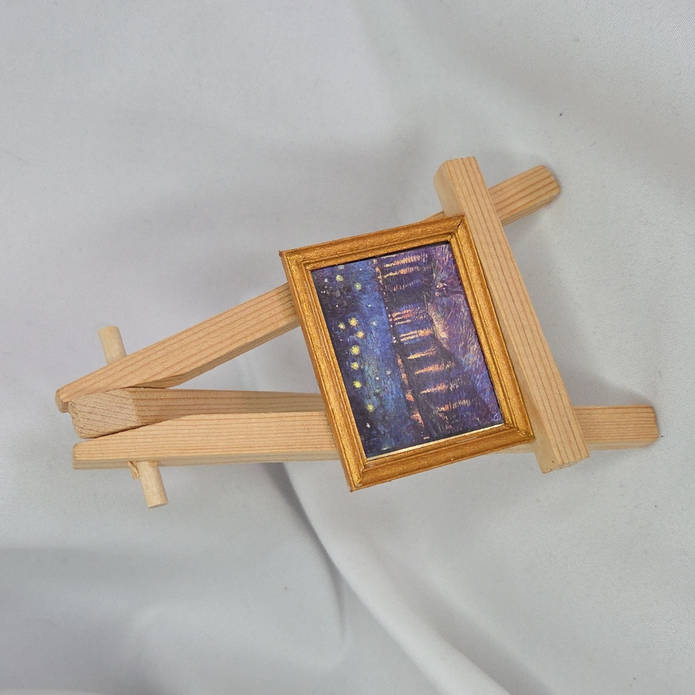 Doll House Art starry night over the rhône With Easel